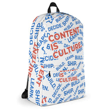 Load image into Gallery viewer, 'Content is Culture' Backpack