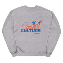 Load image into Gallery viewer, Content is Culture Unisex fleece sweatshirt