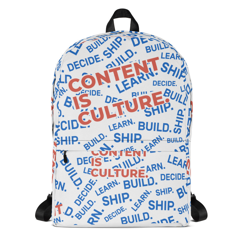 'Content is Culture' Backpack