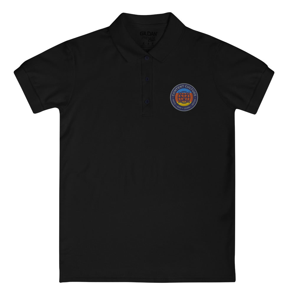 'Content Culture' Embroidered Women's Polo