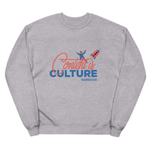 Load image into Gallery viewer, Content is Culture Unisex fleece sweatshirt
